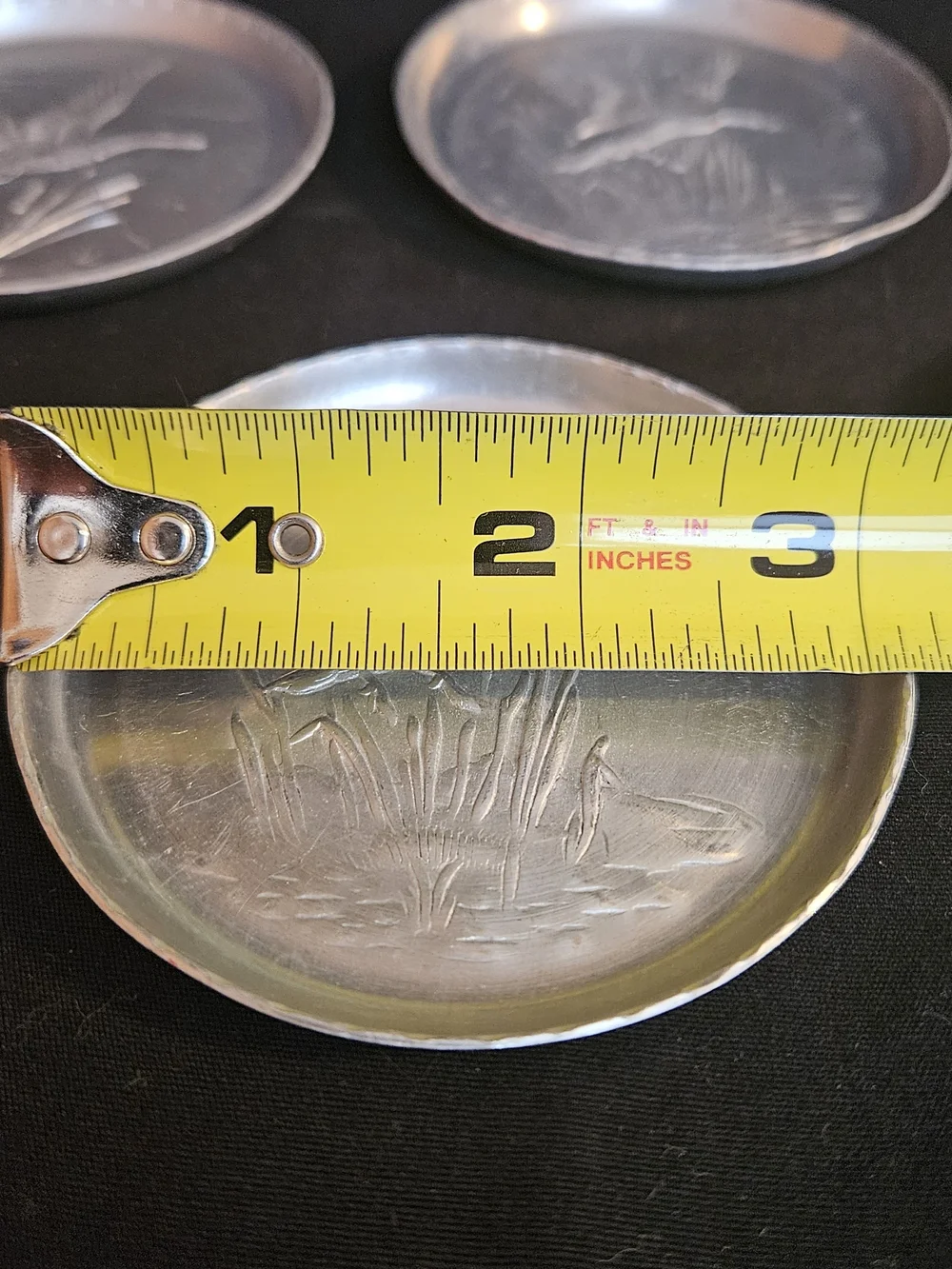 Vintage Aluminum Coasters Ducks Set of 5 - Mid Century Metal Retro Barware